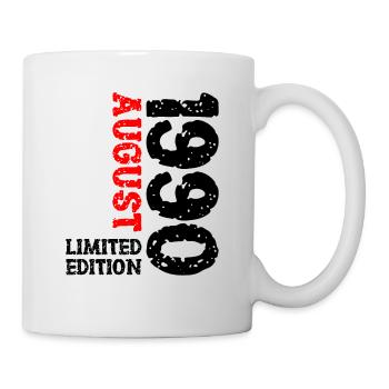1990 August Limited Edition 33. Geburtstag Outfit - Tasse - Weiß - Rechts