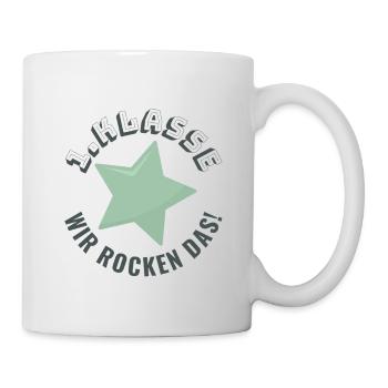 1.Klasse Wir rocken das Einschulung Junge Mädchen - Tasse - Weiß - Rechts