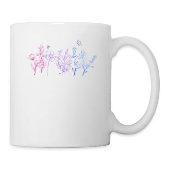 Bisexual Wildflower Pride Month LGBT Subtle Bi - Mug - white - Right