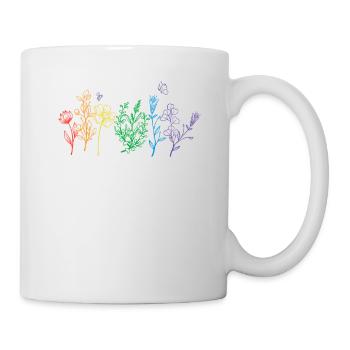 Pride Wildflowers Shirt Botanical Rainbow LGBT - Mug - white - Right