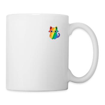 Pocket Pride Cat LGBT Rainbow Flag Kawaii Subtil - Mug blanc - blanc - Droite