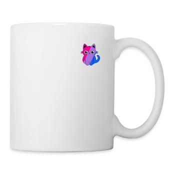 Subtil Bi Pride Kawaii Cat Minimaliste Bisexuel - Mug blanc - blanc - Droite