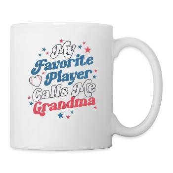 Mein Lieblingsspieler nennt mich Oma Retro - Tasse - Weiß - Rechts