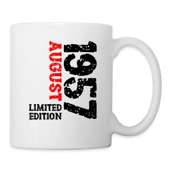 1957 August Limited Edition 66. Geburtstag Outfit - Tasse - Weiß - Rechts