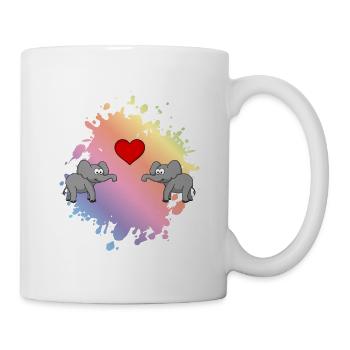 Elephant Comic Couple Love - Mug - white - Right