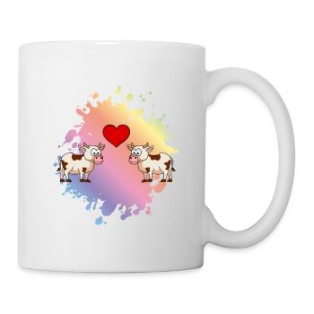 Kuh Comic Paar Liebe - Tasse - Weiß - Rechts