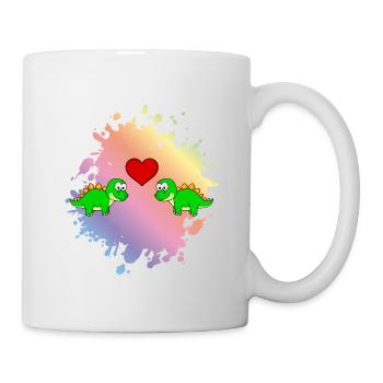 Un couple de stégosaures dinosaures adore - Mug blanc - blanc - Droite