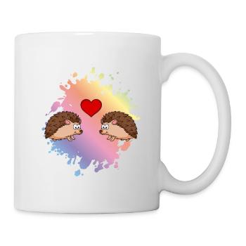 Igel Comic Paar Liebe - Tasse - Weiß - Rechts