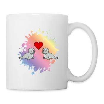 Robbe Tier Paar Liebe - Tasse - Weiß - Rechts