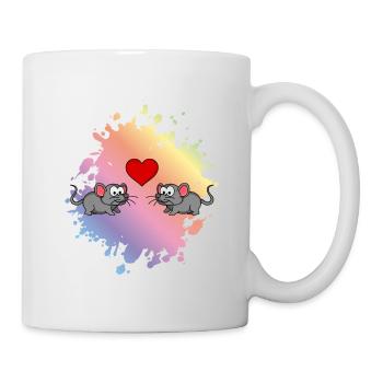 Maus Comic Paar Liebe - Tasse - Weiß - Rechts