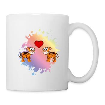 Tiger Comic Couple Love - Mug - white - Right