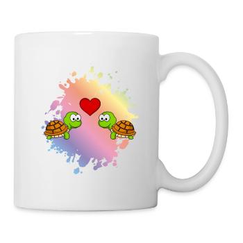 Turtle Comic Couple Love - Mug - white - Right