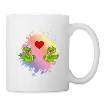 Snake Cobra Comic Couple Love - Mug blanc - blanc - Droite