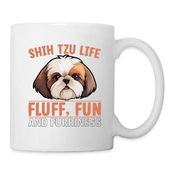 Shih Tzu Life Fluff Fun et fourrure - Mug blanc - blanc - Droite