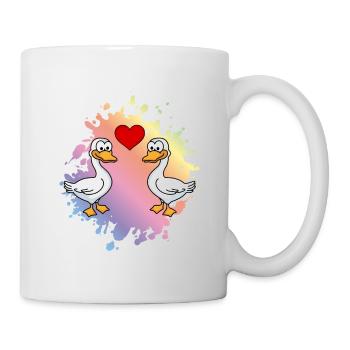 Gans Comic Paar Liebe - Tasse - Weiß - Rechts
