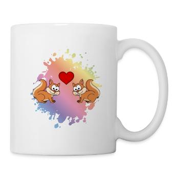 Eichhörnchen Comic Paar Liebe - Tasse - Weiß - Rechts
