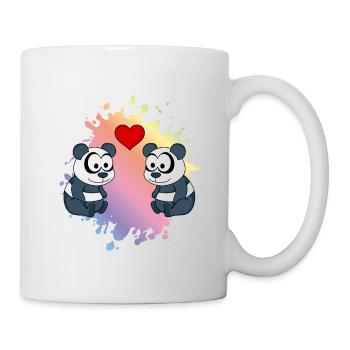 Panda Comic Couple Love - Mug blanc - blanc - Droite