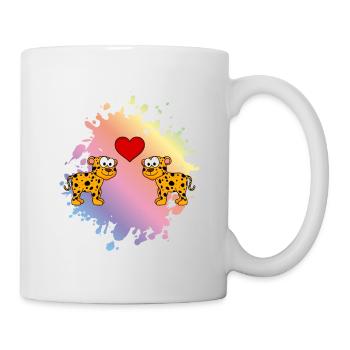 Amour de couple comique léopard - Mug blanc - blanc - Droite