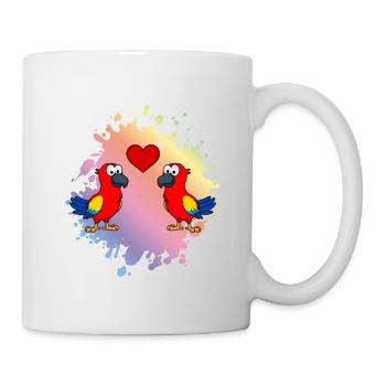 Papagai Comic Couple Love - Mug blanc - blanc - Droite