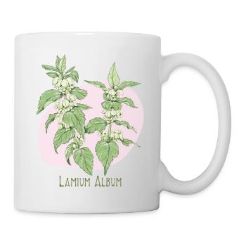 Hellweiße botanische Zeichnung - Tasse - Weiß - Rechts