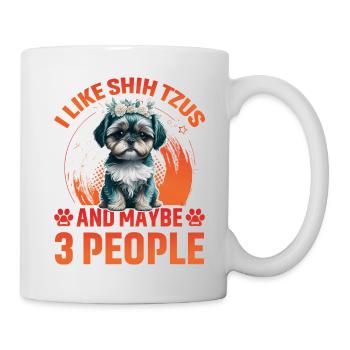 J’aime les Shih Tzus et peut-être 3 personnes - Mug blanc - blanc - Droite