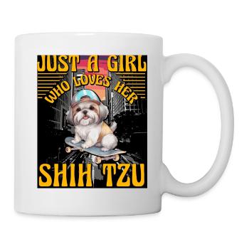 Juste une fille qui aime son Shih Tzu - Mug blanc - blanc - Droite