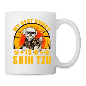 Mon meilleur ami est un Shih Tzu - Mug blanc - blanc - Droite