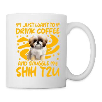 J’ai juste envie de boire un café et de me blottir contre Shih Tzu - Mug blanc - blanc - Droite