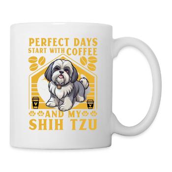 Les journées parfaites commencent avec le café et mon Shih Tzu - Mug blanc - blanc - Droite