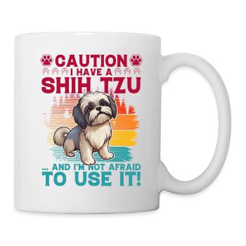 Attention j’ai un Shih Tzu et je n’ai pas peur de - Mug blanc - blanc - Droite