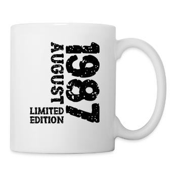 1987 August Limited Edition 36. Geburtstag Outfit - Tasse - Weiß - Rechts