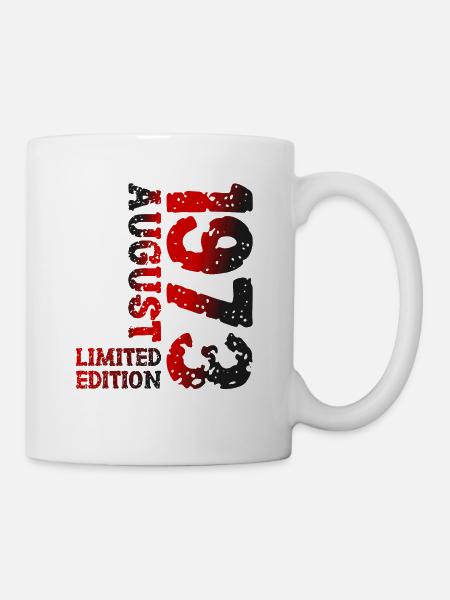1973 August Limited Edition 50. Geburtstag Outfit - Tasse - Weiß