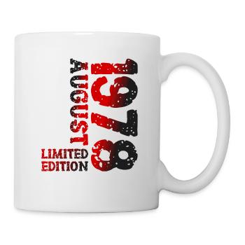 1978 August Limited Edition 45. Geburtstag Outfit - Tasse - Weiß - Rechts
