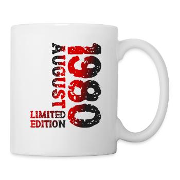 1980 August Limited Edition 43. Geburtstag Outfit - Tasse - Weiß - Rechts