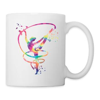 Gymnast with band Rhythmic gymnastics - Mug - white - Right