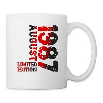 1987 August Limited Edition 36. Geburtstag Outfit - Tasse - Weiß - Rechts