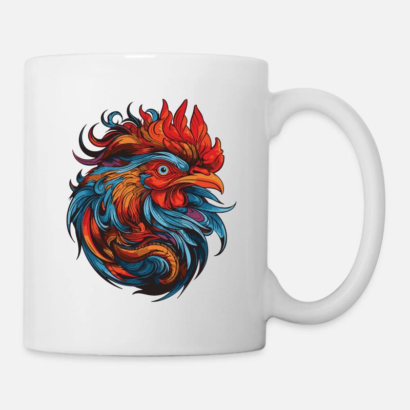 Hahn Portrait - Tasse - Weiß