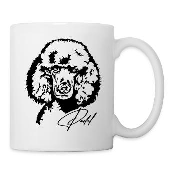 Pudel Portrait Hundeportrait Hund Hunde Wilsigns - Tasse - Weiß - Rechts