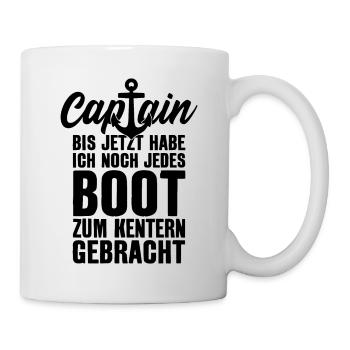 LUSTIG CAPTAIN KAPITÄN SEGELSCHEIN SEGELBOOT - Tasse - Weiß - Rechts