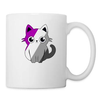 Niedliche Ace Cat Asexual Pride Month Niedliche Kawaii LGBT - Tasse - Weiß - Rechts