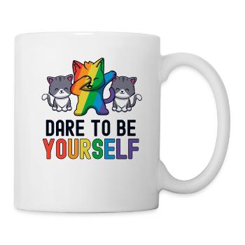 Osez être vous-même LGBT Mignon Gay Kawaii Arc-en-ciel - Mug blanc - blanc - Droite
