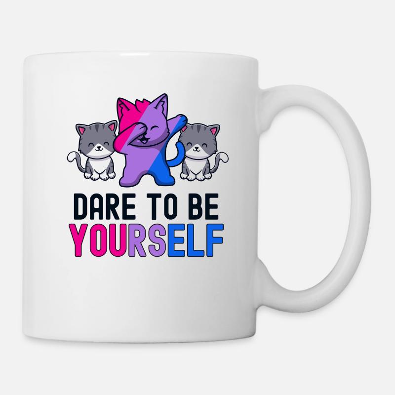Osez être vous-même Mignon Bisexuel Bi Pride Mois - Mug blanc - blanc