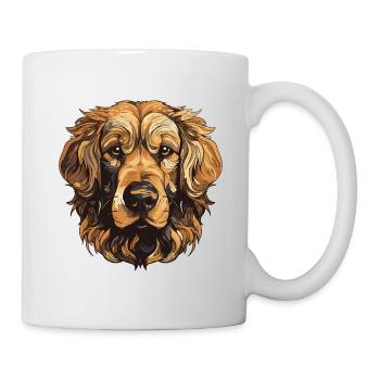 Portrait de chien Golden Retriever - Mug blanc - blanc - Droite