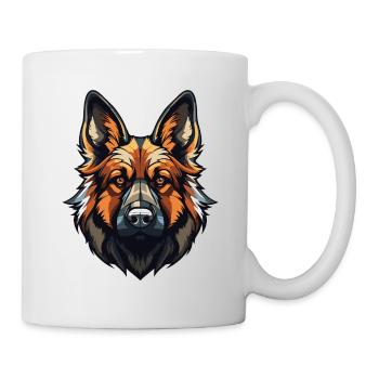 Schäferhund Hund Portrait - Tasse - Weiß - Rechts