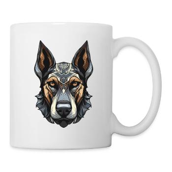 Doberman Hund Portrait - Tasse - Weiß - Rechts