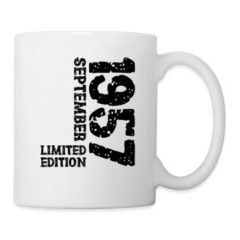 1957 September Limited Edition 66. Geburtstag Deko - Tasse - Weiß - Rechts