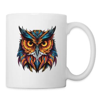 Eule Portrait - Tasse - Weiß - Rechts