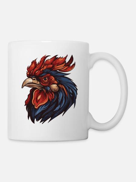Hahn Portrait - Tasse - Weiß