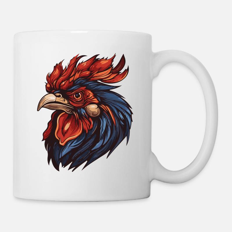 Hahn Portrait - Tasse - Weiß