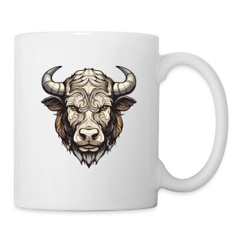 Taureau Portrait Taureau - Mug blanc - blanc - Droite
